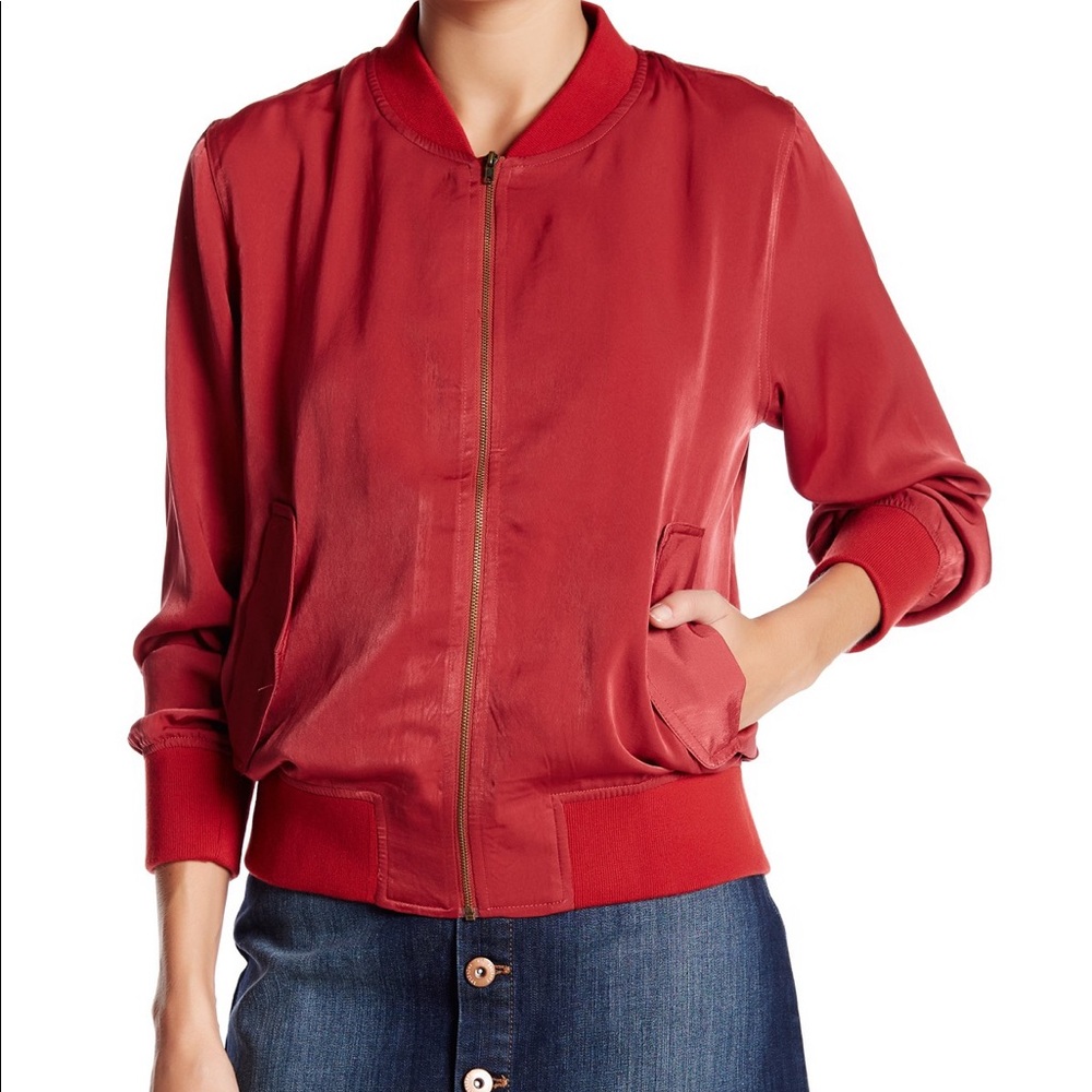 Pink Owl Red Bomber Jacket, Medium